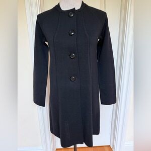 NWT J Crew Sweater Coat 100% Wool 32" Long Mid Length XS Black